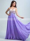 Open Back Chiffon Crystal Detailing Lavender One Shoulder Prom Dresses #02016732