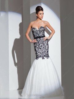 Vintage Sweetheart Multi Colours Tulle Appliques Lace Trumpet/Mermaid Prom Dresses #02016761