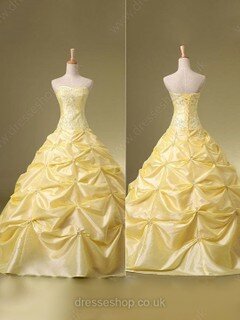 Ball Gown Sweetheart Taffeta Floor-length Beading Prom Dresses #02016897