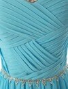 A-line Scoop Neck Chiffon Sweep Train Beading Prom Dresses #02016795