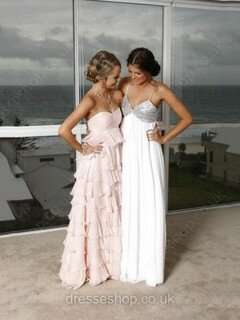 A-line Sweetheart Chiffon Floor-length Tiered Prom Dresses #02016949