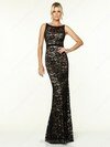 Vintage Black Lace Ruffles Trumpet/Mermaid Scoop Neck Prom Dress #02017003