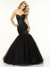 Black Sweetheart Tulle with Beading Famous Trumpet/Mermaid Prom Dress #02017052