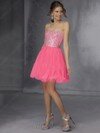 A-line Sweetheart Chiffon Short/Mini Beading Prom Dresses #02017086