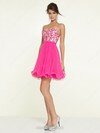 A-line Sweetheart Chiffon Short/Mini Beading Prom Dresses #02017111