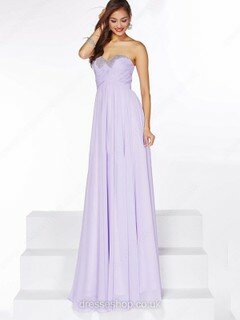 A-line Sweetheart Chiffon Floor-length Beading Prom Dresses #02017184