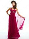 Empire One Shoulder Chiffon Floor-length Rhinestone Prom Dresses #02011762