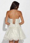A-line Sweetheart Organza Short/Mini Beading Prom Dresses #02017235