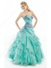 A-line Sweetheart Organza Floor-length Beading Prom Dresses #02017278