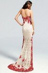 Champagne Lace Satin with Appliques Lace Great Trumpet/Mermaid Asymmetrical Prom Dress #02017280