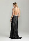 Coolest Backless Sheath/Column Sequined V-neck Split Front Black Prom Dress #02017296