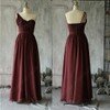 A-line One Shoulder Chiffon Floor-length Ruffles Bridesmaid Dresses #02017962