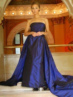 Ball Gown Strapless Taffeta Detachable Sashes / Ribbons Prom Dresses #02017985