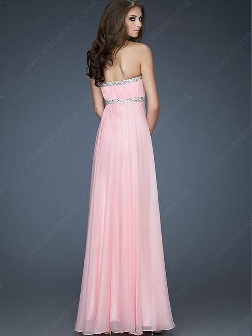Floor-length Pretty Pink Chiffon Beading Sweetheart Prom Dresses #02011770