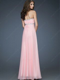 A-line Sweetheart Chiffon Floor-length Sleeveless Beading Prom Dresses #02011770