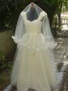 A-line Sweetheart Tulle Floor-length Sashes / Ribbons Wedding Dresses #00021252
