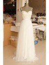 A-line Sweetheart Tulle Sweep Train Appliques Lace Wedding Dresses #00021295