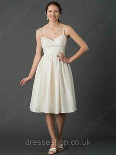 A-line Sweetheart Taffeta Knee-length Ruffles Wedding Dresses #00021331
