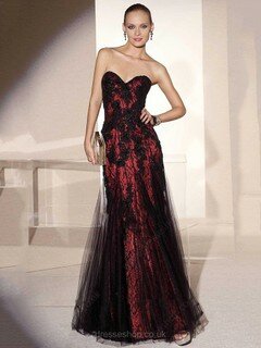 Ankle-length Sweetheart Lace Tulle with Appliques Lace Multi Colours Evening Dresses #02018207