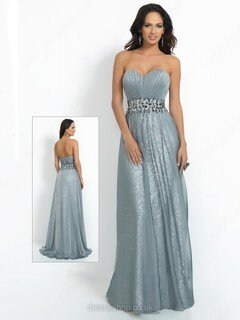 Elegant A-line Silver Chiffon Sequined Beading Sweetheart Evening Dresses #02018245
