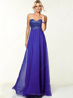 A-line Grape Chiffon Crystal Detailing Exclusive Sweetheart Evening Dresses #02018405