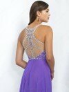 Sweep Train Scoop Neck Chiffon Crystal Detailing Lilac Fashion Prom Dresses #DS020100902