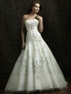 White Sweetheart Tulle Appliques Lace Court Train Different Wedding Dress #DS00022138
