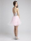 Girls Sweetheart Pink Tulle Lace-up Crystal Detailing Short/Mini Prom Dresses #02051265