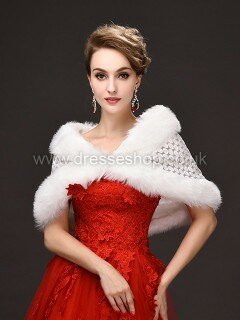 Feather/Fur Sleeveless Shawl #DS03040052