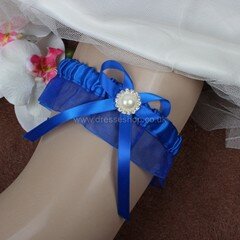 Ribbons Garter Skirt with Bowknot/Imitation Pearls/Crystal #DS03090060