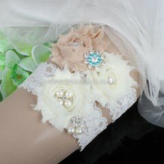 Lace Garters with Flower/Pearl/Crystal #DS03090080