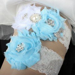 Lace Garters with Flower/Pearl/Crystal #DS03090088