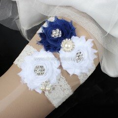 Lace Garters with Flower/Pearl/Crystal #DS03090090
