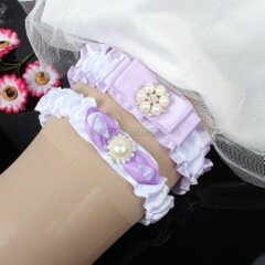 Satin Garters with Rhinestone/Pearl/Crystal #DS03090093
