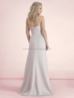 Open Back Satin Ruffles Sweep Train Affordable Halter Bridesmaid Dresses #DS01012708