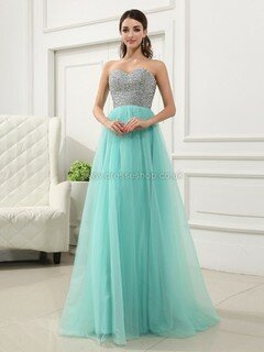 Popular Sweetheart Tulle Beading Floor-length Prom Dress #DS020101161
