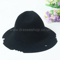 Black Wool Bowler/Cloche Hat #DS03100054