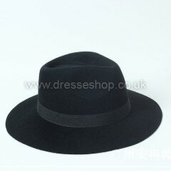 Black Wool Bowler/Cloche Hat #DS03100068
