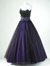 Ball Gown Dark Green Satin Tulle Feathers / Fur Good Strapless Prom Dresses #02060047