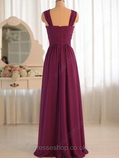 Simple Floor-length Chiffon Pleats V-neck Bridesmaid Dress #DS01012503