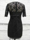 Short Sleeve Elegant Sheath/Column Knee-length Black Lace Mother of the Bride Dress #DS01021318