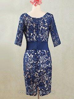 Affordable 1/2 Sleeve Sheath/Column Lace Sashes / Ribbons Scoop Neck Mother of the Bride Dresses #DS01021595