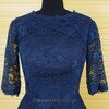 Tea-length Scoop Neck 1/2 Sleeve Lace For Less Dark Navy Mother of the Bride Dresses #DS01021616