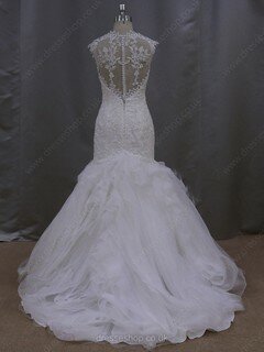 New Arrival Trumpet/Mermaid Tulle Appliques Lace Ivory Sweetheart Wedding Dress #DS00021993