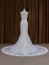 Modest Sweetheart Ivory Lace Tulle with Beading Trumpet/Mermaid Wedding Dresses #DS00022091