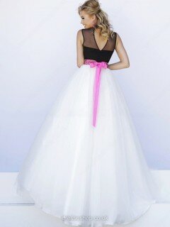 Princess Multi Colours Tulle Sweep Train Sashes / Ribbons Amazing Prom Dresses #DS020101945