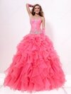 Ball Gown Strapless Organza Floor-length Sleeveless Tiered Prom Dresses #02011883