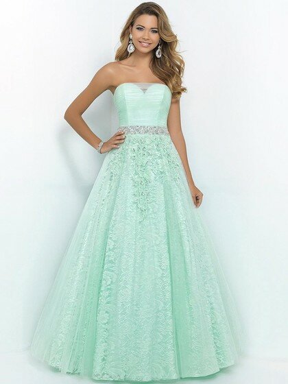 Sweet Sweetheart Sage Lace Tulle Beading Ball Gown Prom Dresses #DS020101927