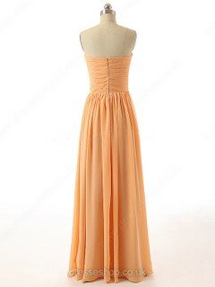 Floor-length Sweetheart Chiffon Ruched Girls Bridesmaid Dresses #DS01012736