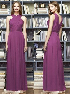 Floor-length A-line Chiffon with Ruffles Different Bridesmaid Dress #DS01012849